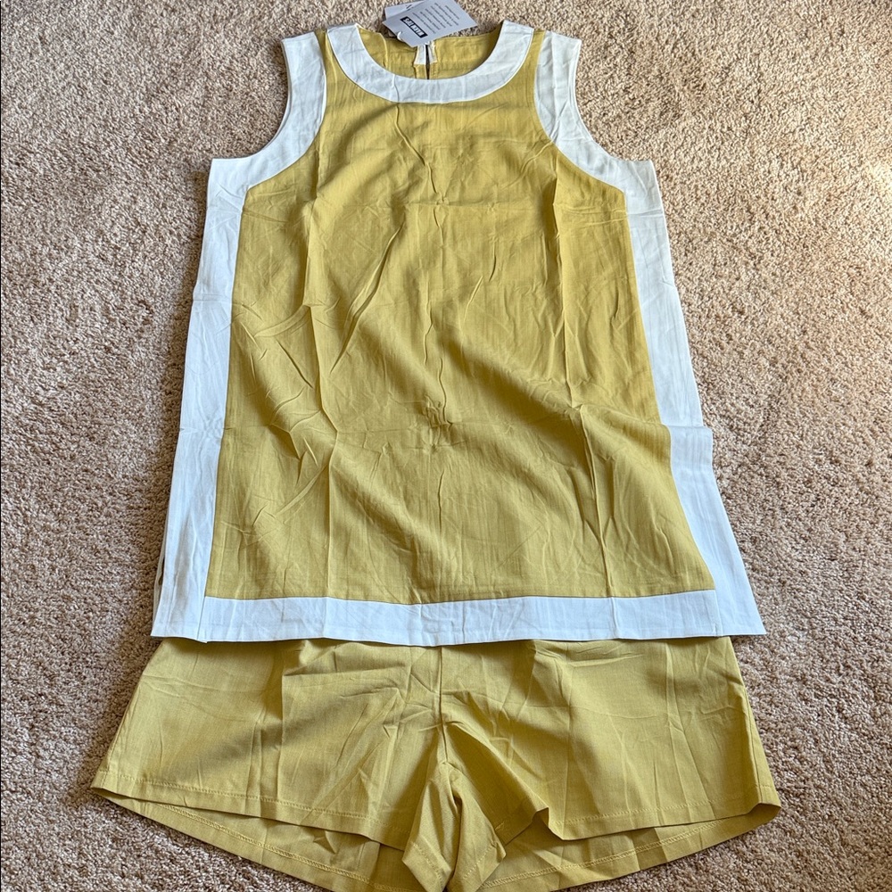 Fashion to Figure Yellow and White Women Shorts Set
